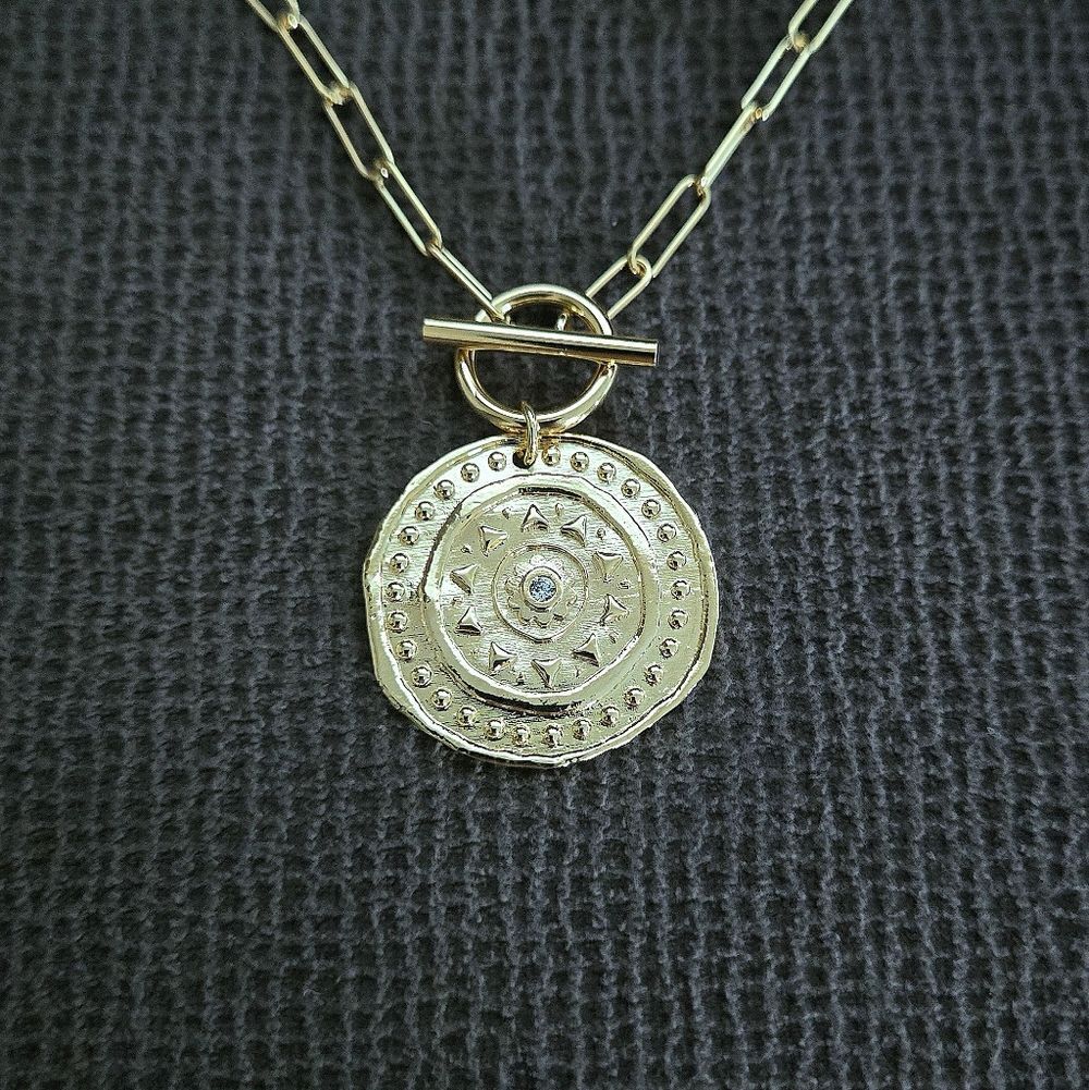 Mia Fiore Gold💛 Aztec🦅🐍🌵 Medallion🏅 Chain⛓️ Necklace - NWT